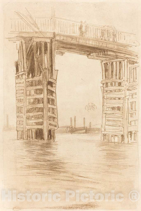 Art Print : James McNeill Whistler, The Tall Bridge, 1878 - Vintage Wall Art