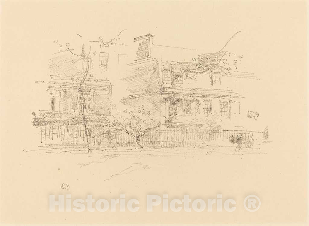 Art Print : James McNeill Whistler, Lindsay Row, Chelsea, 1888 - Vintage Wall Art