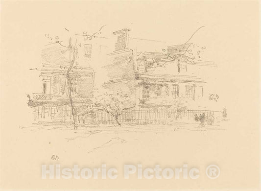 Art Print : James McNeill Whistler, Lindsay Row, Chelsea, 1888 - Vintage Wall Art