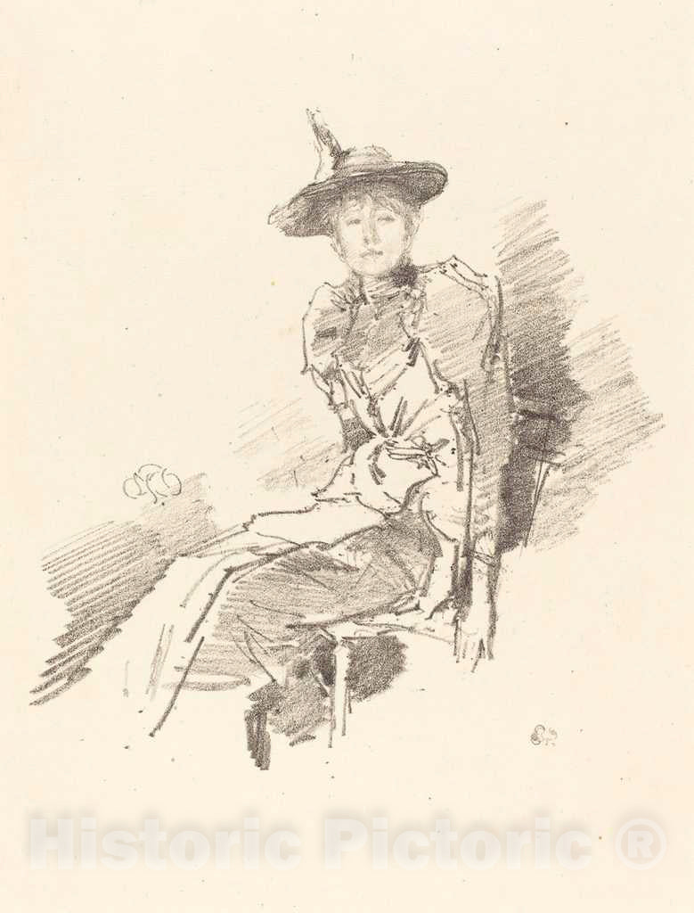 Art Print : James McNeill Whistler, The Winged Hat, 1890 - Vintage Wall Art
