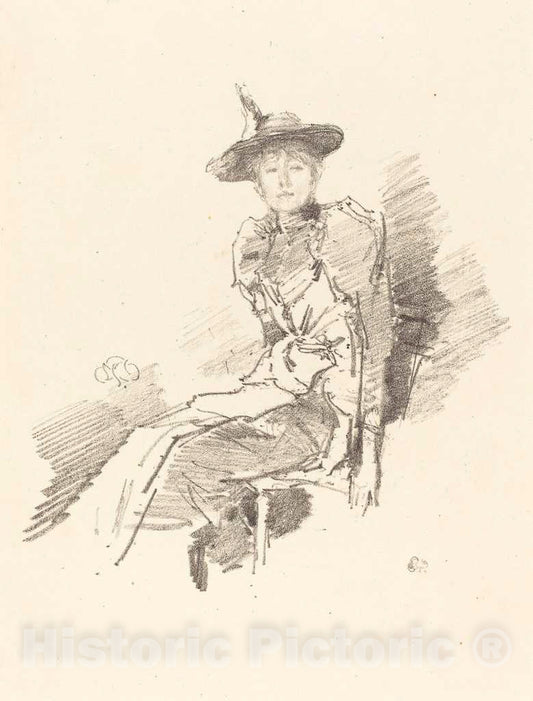 Art Print : James McNeill Whistler, The Winged Hat, 1890 - Vintage Wall Art