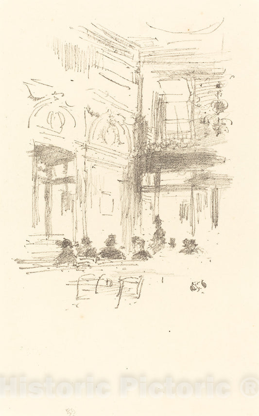 Art Print : James McNeill Whistler, Gatti's, 1890 - Vintage Wall Art