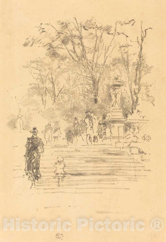 Art Print : James McNeill Whistler, The Steps, Luxembourg, 1893 - Vintage Wall Art