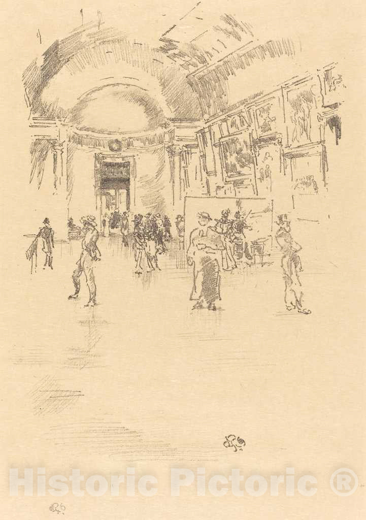 Art Print : James McNeill Whistler, The Long Gallery, Louvre, 1894 - Vintage Wall Art