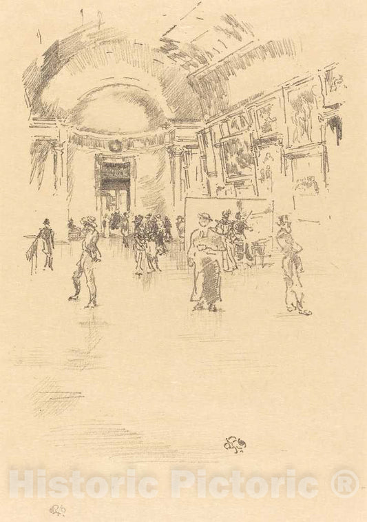 Art Print : James McNeill Whistler, The Long Gallery, Louvre, 1894 - Vintage Wall Art