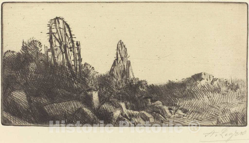 Art Print : Alphonse Legros, The Old Race-Grounds at Montrouge (Les vielles Carriers de Montrouge) - Vintage Wall Art
