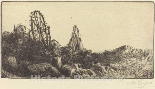 Art Print : Alphonse Legros, The Old Race-Grounds at Montrouge (Les vielles Carriers de Montrouge) - Vintage Wall Art