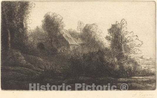 Art Print : Alphonse Legros, View of a Farm, 2nd Plate (La Ferme de Bienheureux) - Vintage Wall Art