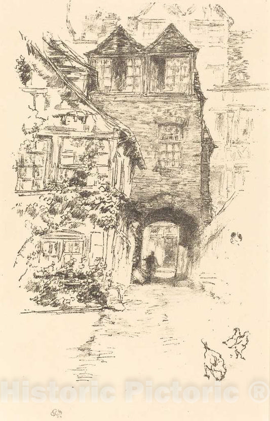 Art Print : James McNeill Whistler, The Priest's House, Rouen, c.1895 - Vintage Wall Art
