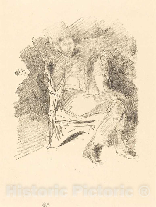 Art Print : James McNeill Whistler, Firelight: Joseph Pennell, No. 1, 1896 - Vintage Wall Art