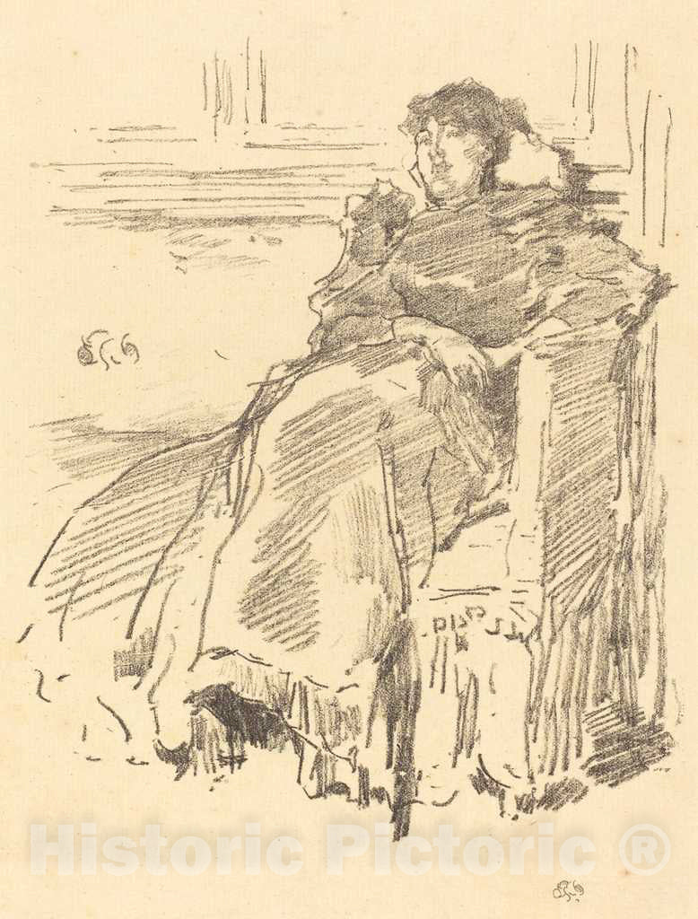 Art Print : James McNeill Whistler, La Robe Rouge, 1894 - Vintage Wall Art