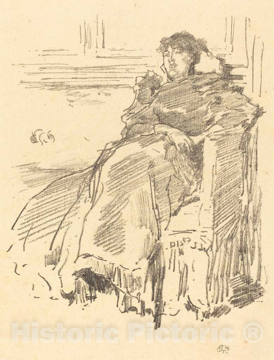 Art Print : James McNeill Whistler, La Robe Rouge, 1894 - Vintage Wall Art