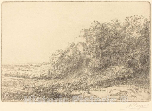 Art Print : Alphonse Legros, Old Chateau (Un Vieux Chateau) - Vintage Wall Art