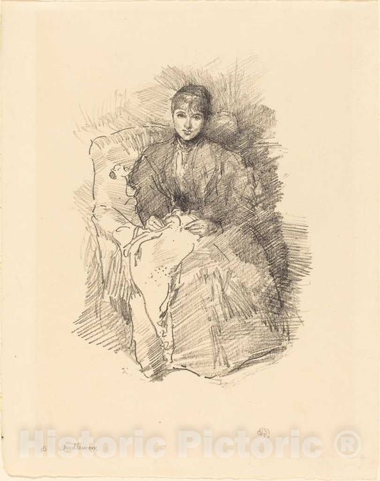 Art Print : James McNeill Whistler, Needlework, 1896 - Vintage Wall Art