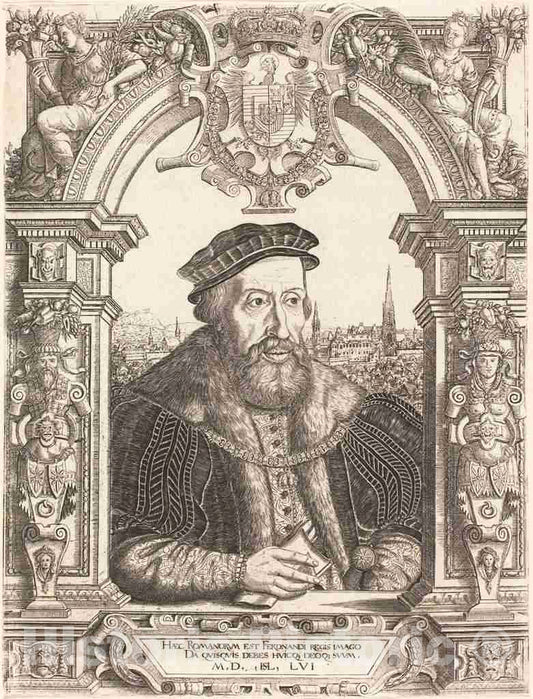 Art Print : Hanns Lautensack, Ferdinand I, 1556 - Vintage Wall Art