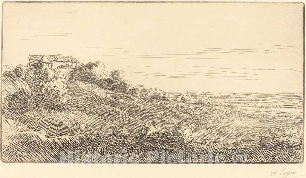 Art Print : Alphonse Legros, Valley of Veronne (La Vallee de Veronne) - Vintage Wall Art