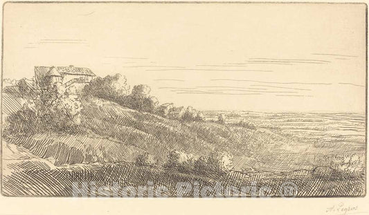 Art Print : Alphonse Legros, Valley of Veronne (La Vallee de Veronne) - Vintage Wall Art