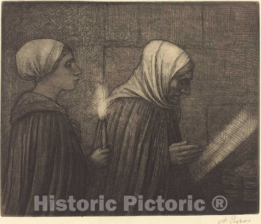 Art Print : Alphonse Legros, The Manger (La Creche) - Vintage Wall Art