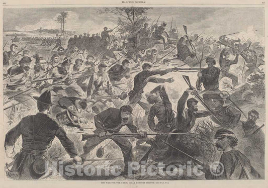 Art Print : Homer, The War for The Union, 1862 - A Bayonet Charge, 1862 - Vintage Wall Art