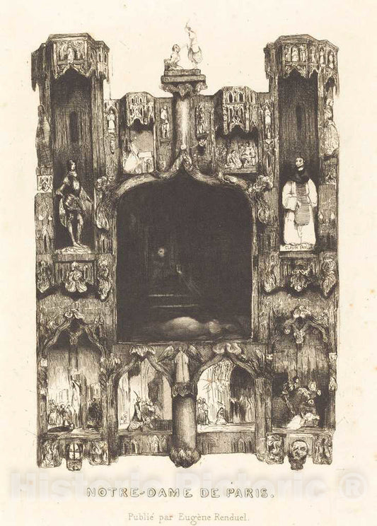 Art Print : CÃ©lestin Nanteuil, Notre-Dame de Paris, 1832 - Vintage Wall Art