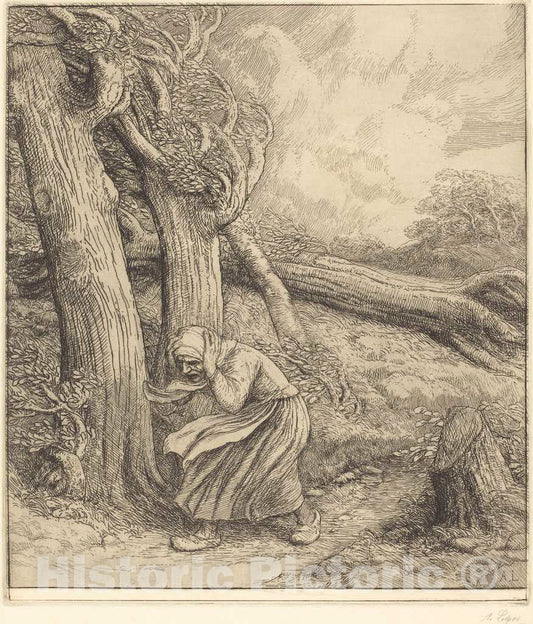 Art Print : Alphonse Legros, Hurricane (L'ouragan) - Vintage Wall Art