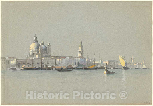 Art Print : Haseltine, View Across The Giudecca Canal Toward The Salute and The Campanile of San Marco, c. 1875 - Vintage Wall Art