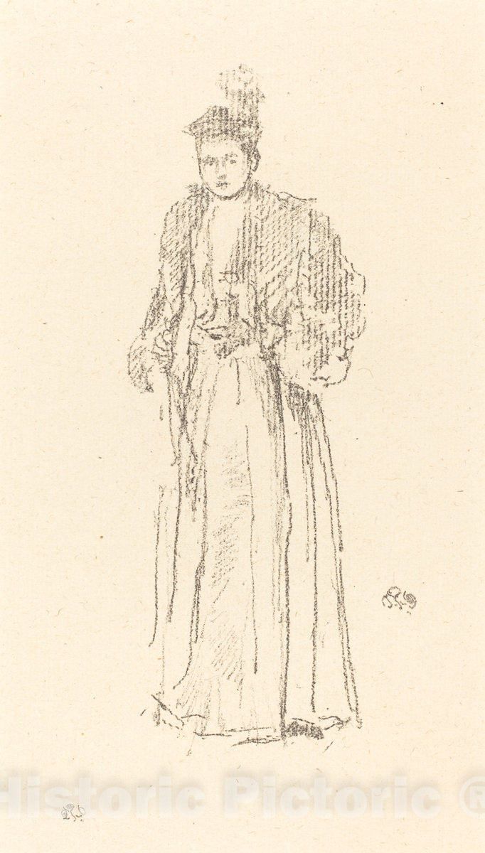 Art Print : James McNeill Whistler, Portrait Study: Miss Charlotte R. Williams, 1892 - Vintage Wall Art
