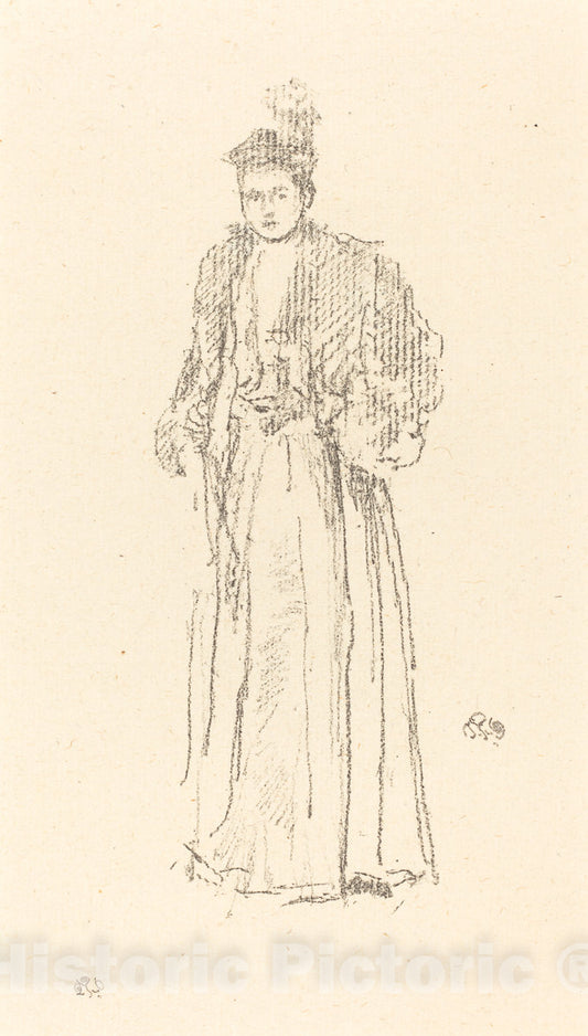 Art Print : James McNeill Whistler, Portrait Study: Miss Charlotte R. Williams, 1892 - Vintage Wall Art