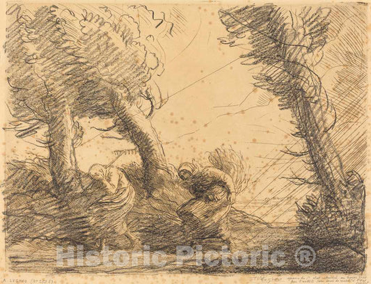 Art Print : Alphonse Legros, Harvesters Surprised by The Storm (Moissoneuses Surprises par l'orage) - Vintage Wall Art