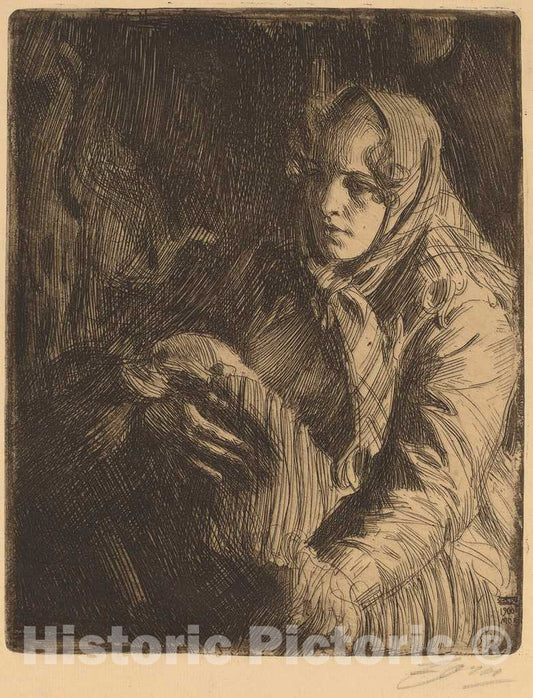 Art Print : Anders Zorn, Madonna, 1900 - Vintage Wall Art