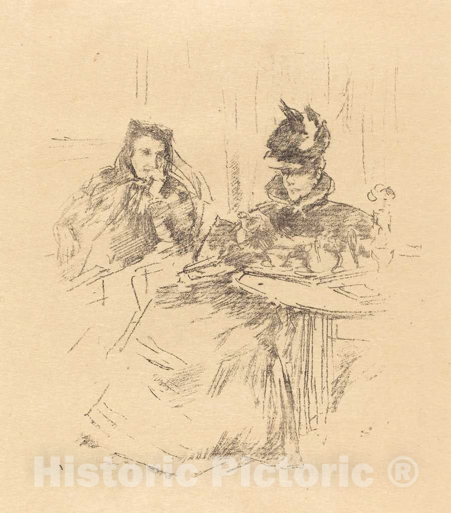 Art Print : James McNeill Whistler, Afternoon Tea, 1897 - Vintage Wall Art