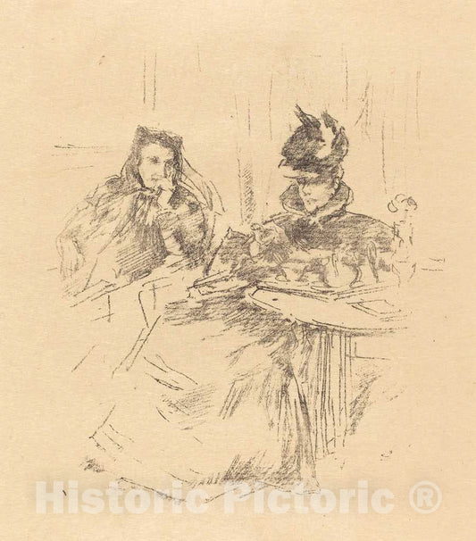 Art Print : James McNeill Whistler, Afternoon Tea, 1897 - Vintage Wall Art