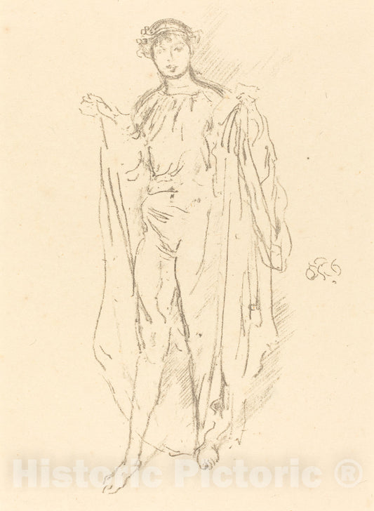 Art Print : James McNeill Whistler, The Girl, c. 1891 - Vintage Wall Art