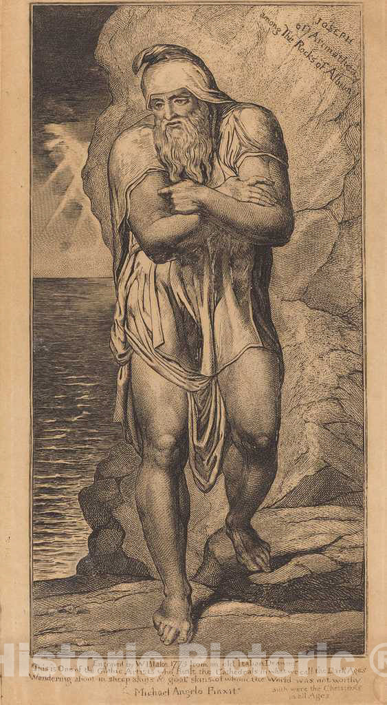 Art Print : William Blake, Joseph of Arimathea Among The Rocks of Albion, c.1807 - Vintage Wall Art