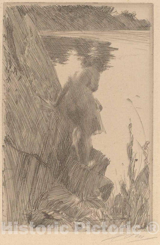 Art Print : Anders Zorn, Bather III (Baigneuse de Dos), 1896 - Vintage Wall Art
