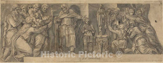 Art Print : Polidoro da Caravaggio, Scene from Ancient History, 16th Century - Vintage Wall Art