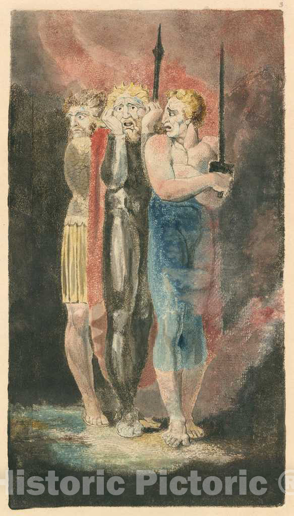 Art Print : William Blake, The Accusers of Theft, Adultery, Murder (War), c.1795 - Vintage Wall Art