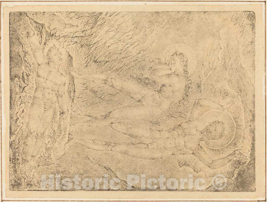 Art Print : William Blake, The Chaining of Orc, 1812 - Vintage Wall Art