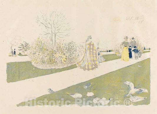 Art Print : Edouard Vuillard, The Tuileries Garden (Le Jardin des Tuileries), 1896 - Vintage Wall Art
