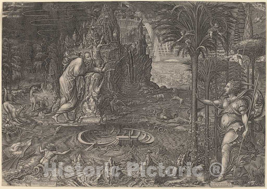 Art Print : Giorgio Ghisi, Allegory of Life, 1561 - Vintage Wall Art