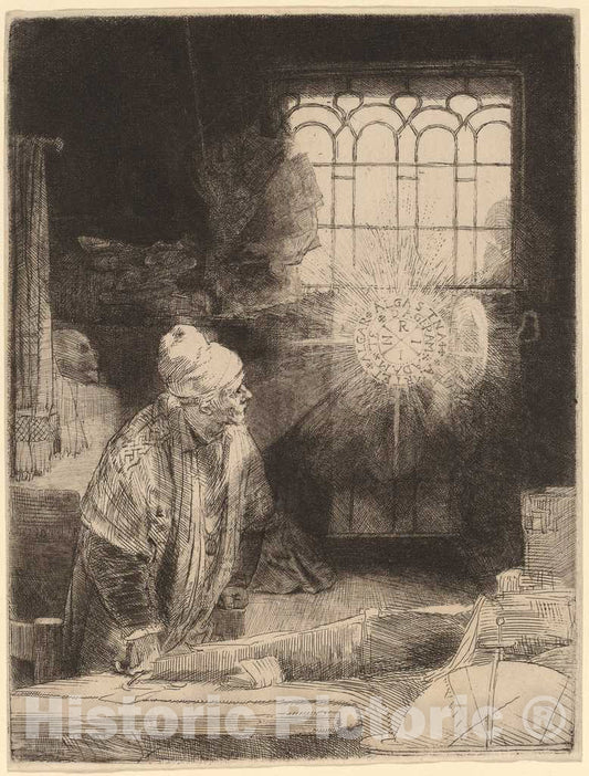 Art Print : Rembrandt, Faust, c. 1652 - Vintage Wall Art