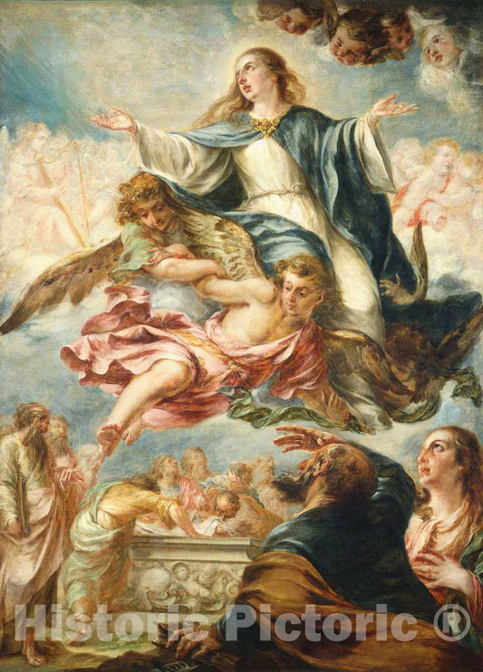 Art Print : Juan de ValdÃ©s Leal, The Assumption of The Virgin, c.1659 - Vintage Wall Art