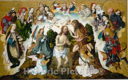 Art Print : The Baptism of Christ, c.1493 - Vintage Wall Art