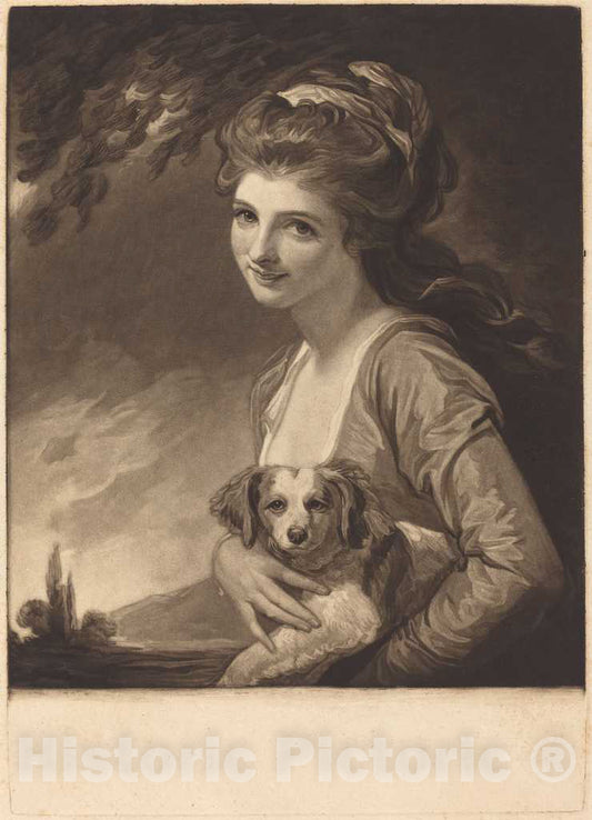 Art Print : Raphael Smith After Romney, Lady Hamilton as Nature, 1784 - Vintage Wall Art