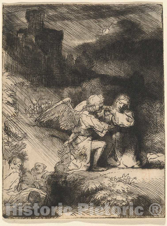 Art Print : Rembrandt, The Agony in The Garden, c. 1657 - Vintage Wall Art