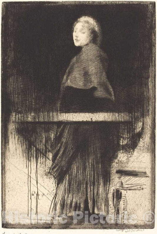 Art Print : Albert Besnard, Woman in a Cape (La Femme Ã  la pÃ¨lerine), 1889 - Vintage Wall Art