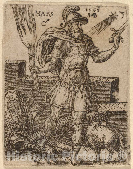 Art Print : Abraham de Bruyn, Mars, 1569 - Vintage Wall Art