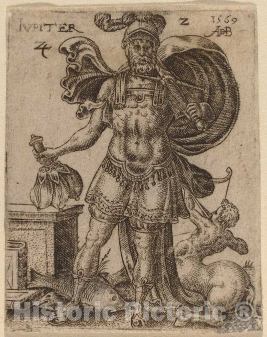 Art Print : Abraham de Bruyn, Jupiter, 1569 - Vintage Wall Art