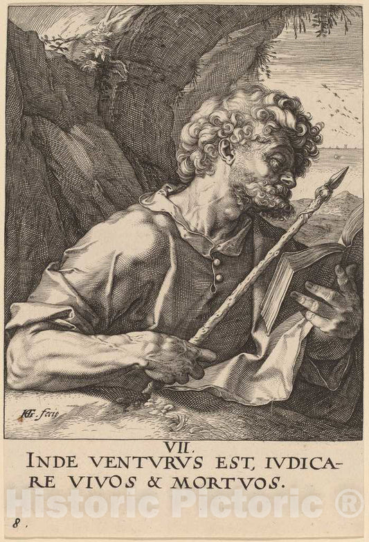 Art Print : Hendrik Goltzius, Saint Thomas, 1589 - Vintage Wall Art
