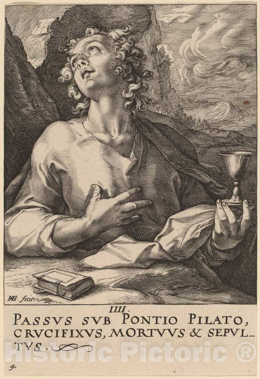 Art Print : Hendrik Goltzius, Saint John, 1589 - Vintage Wall Art